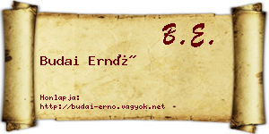 Budai Ernő névjegykártya
